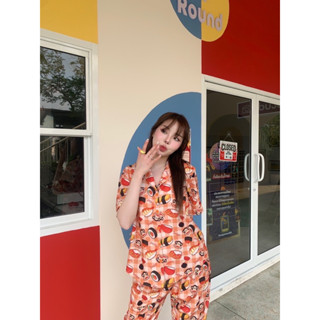 ชุดนอน แขนสั้น ขายาว Brand : Valen Basic store เสื้อ อก 42”  ความยาว 26” กางเกง เอว26-33” สะโพก40-44” ความยาว 38”