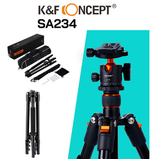 K&amp;F Concept SA234 ขาตั้งกล้องหัวบอล หมุนได้ 360 ํ พับจัดเก็บ ได้สะดวกสบาย มีกระเป๋าแถมมาในกล่อง