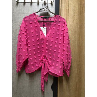 Zara Pink polka dot blouse สีชมพูน่ารักมาก