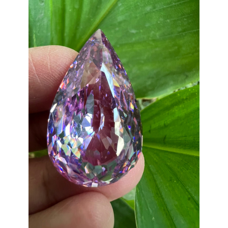 เพชร CZ รัสเซีย Machine cut ยอดเยี่ยม เครื่องตัด คิวบิกเซอร์โคเนีย Cubic Zirconia รูปPEAR 30X40  MM มิลลิเมตร COLOR SU
