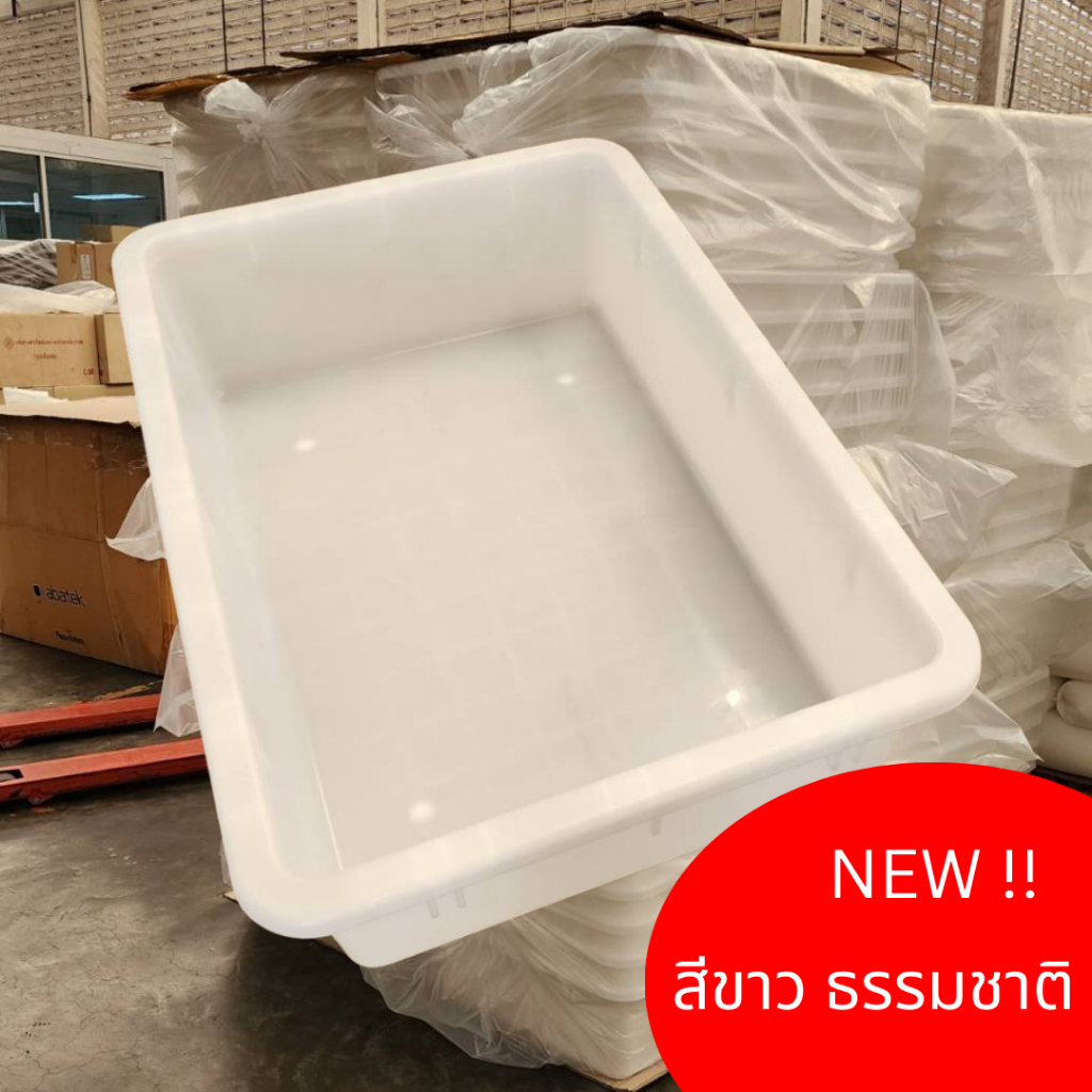 กระบะพลาสติก สีขาวธรรมชาติ