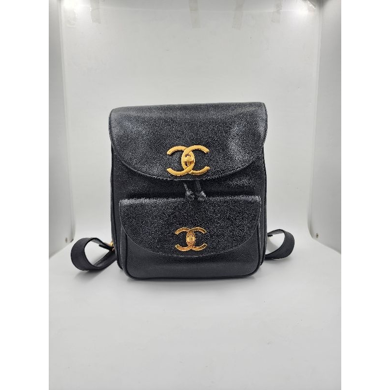 Chanel vintage backpack cc biglogo bag