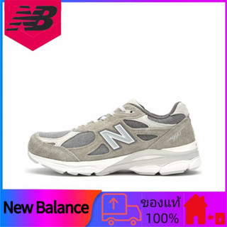 ของแท้ 100% Levis/Levis xNew Balance NB 990 V3 รองเท้ากีฬาสวมลำลองสวมทนสีเทา