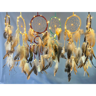 ตาข่ายดักฝันร้าย Dream catcher ดรีมแคชเชอร์เครื่องรางดักฝัน มีแบบไฟ LED โมบายขจัดขับไล่สิ่งชั่วร้าย