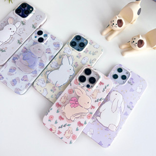 พร้อมส่งในไทย🐰🎀สำหรับ iPhone case เคสไอโฟน เคสไอริงกระต่าย Rabbit โบว์ชมพู+Griptok holder X,11-14Plus,14Pro,14Promax