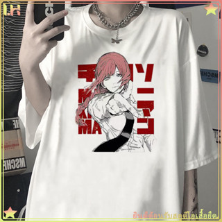 Chainsaw Man - มากิมะ T-shirt เสื้อยืดอะนิเมะสำหรับผู้หญิงและผู้ชาย สไตล์มังงะญี่ปุ่น