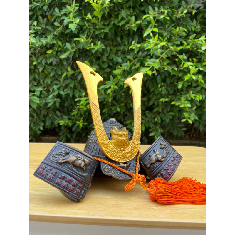 หมวกซามูไรเหล็กหล่อ หมวกคาบูโตะ Japanese Samurai Kabuto helmet