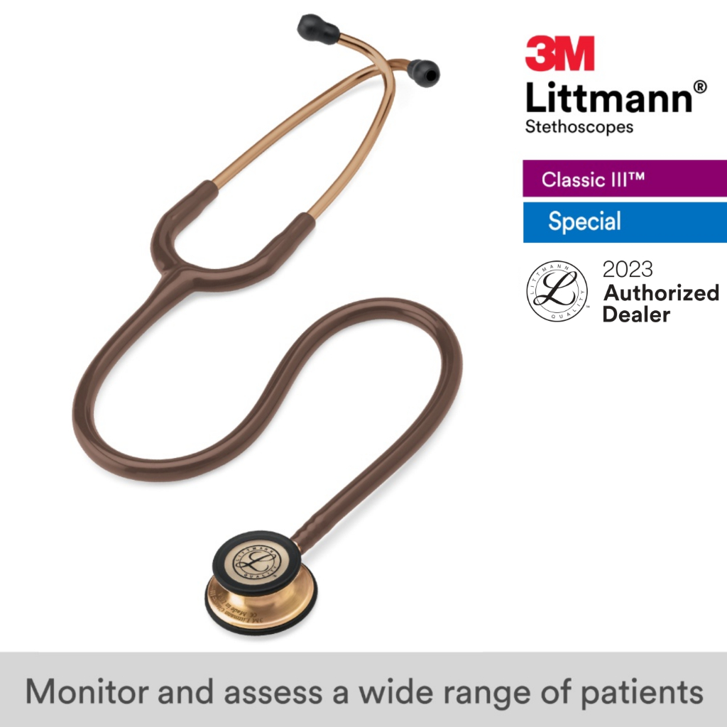 3M Littmann Classic III 27 inch, #5809 (Chocolate Tube, Copper-Finish Chestpiece Stainless Stem & Eartubes)