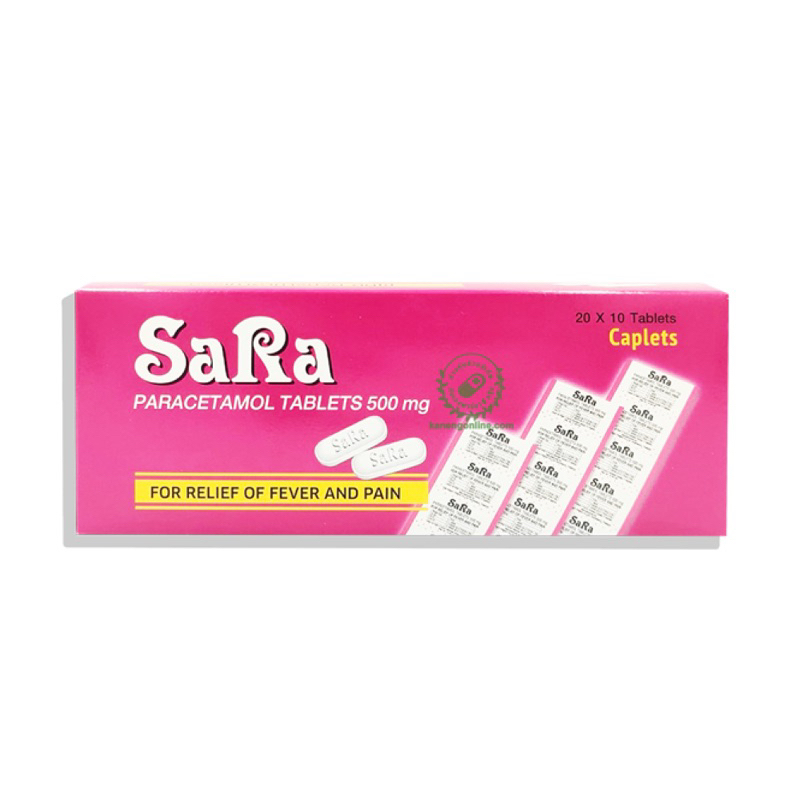 SARA ซาร่า ชนิดเม็ดรี-เม็ดกลม200 เม็ด (20 แผง)