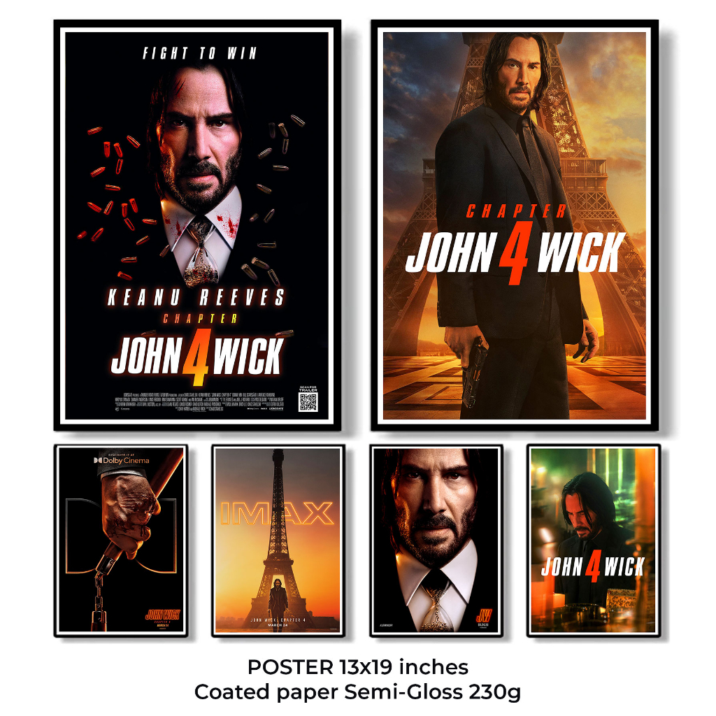 John Wick : Chapter 4 Posters โปสเตอร์ภาพยนตร์ จอห์น วิค แรงกว่านรก 4 ภาพขนาด 33X48 cm แบบเยอะ 34 แบบ เลือกดูได้เลย