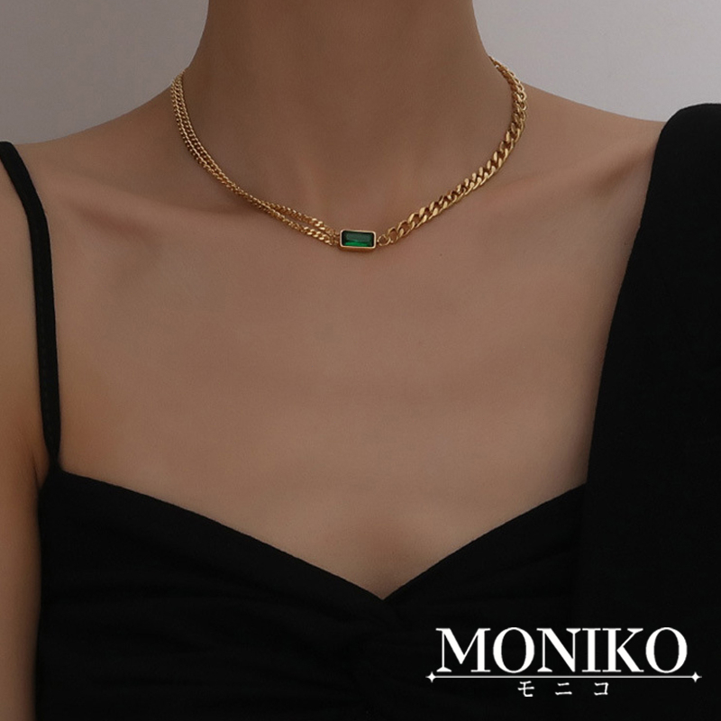 MONIKO สร้อยคอ สร้อยข้อมือ ต่างหู ประดับเพทายมรกต สไตล์โบราณ ขนาดเล็ก สําหรับผู้หญิง ราคา ถูกที่สุด ดีลบีเคเค