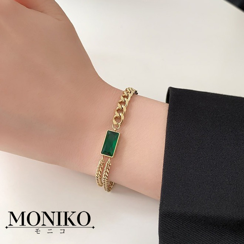 MONIKO สร้อยคอ สร้อยข้อมือ ต่างหู ประดับเพทายมรกต สไตล์โบราณ ขนาดเล็ก สําหรับผู้หญิง ราคา ถูกที่สุด ดีลบีเคเค แกลเลอรีภาพที่ 2