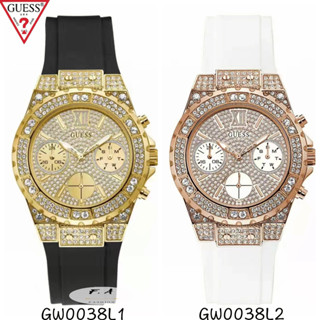 F.A Guess าว่าแท้100% นาฬิกาข้อมือสตรีหน้าปัดใหญ่สายซิลิโคนยิปโซฟิล่า GW0038L1 GW0038L2 45MM นาฬิกาแบรนด์ ของใหม่!!!