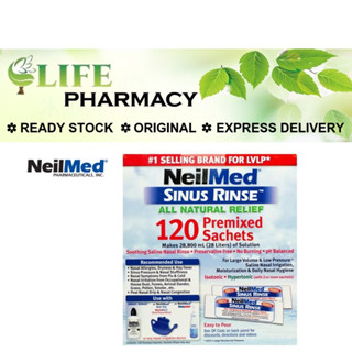 NeilMed Sinus Rinse All Natural Sinus Relief 120 Premixed Packets ชุดอุปกรณ์ล้างจมูก ล้างจมูก