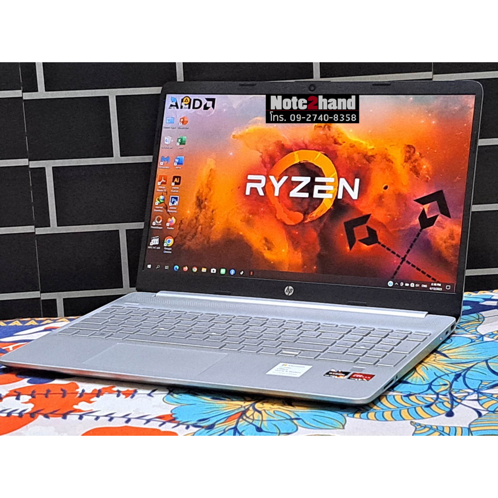 โน๊ตบุ๊คมือสอง HP CPU AMD Ryzen 5 4500U จอ15.6”IPS 60Hz แรม8+NVMe 512+การ์ดจอ Vega 6+ประกันศูนย์