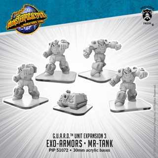 🔥มีของพร้อมส่ง🔥 Privateer Press Monsterpocalypse G.U.A.R.D. Units: Exo-Armors &amp; MR-Tank PIP 51072 ต้องประกอบทำสีเอง