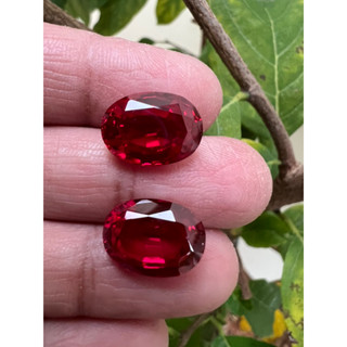 Ruby Thai step cut size 4 carats 10x8 mm  2 pieces