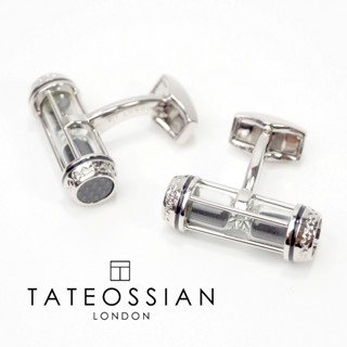 กระดุมข้อมือผู้ชาย Tateossian Black Palladium Plated Sand Timer Cufflinks