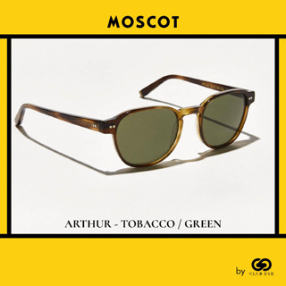 MOSCOT แว่นกันแดด มอสคอต รุ่น ARTHUR กรอบสีน้ำตาล TOBACCO เลนส์สีเชียว GREEN ไซซ์ 50 ของแท้ มีประกัน