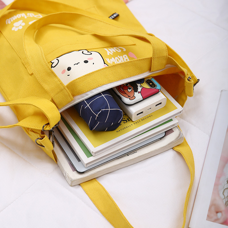 กระเป๋าผ้าแคนวาสมีซิปด้วยใส่ของได้เยอะนะผ้าแข็งแรง JH5088