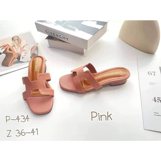รองเท้าแตะ หน้า H มีส้น หนังนิ่ม Niwa shoes สูง 1 นิ้ว รหัส P4-434