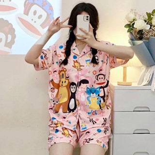 🔥พร้อมส่ง ชุดนอน ไหมอิตาลี อก 43 ลาย พอลแฟรงค์ (Paul Frank)