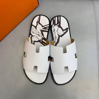 🔥ผ่อนได้🔥รองเท้า Hermes Izmir Leather Sandals [ ส้นแบน ] Size 39- 44 งาน Original อุปกรณ์ : Full Box Set