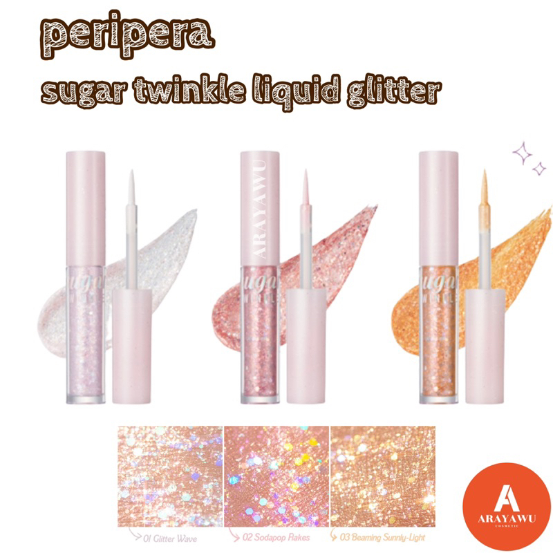 ( แท้/พร้อมส่ง) PERIPERA SUGAR TWINKLE LIQUID GLITTER 1.9 g. กลิตเตอร์