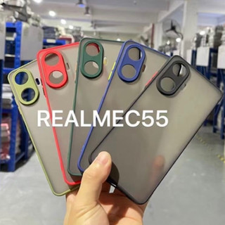 เคสกันกระแทก Realme C55 เคสขอบสี คลุมป้องกันกล้อง