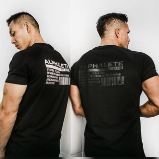 เสื้อแขนสั้น ALPHALETE #5 / เสื้อแขนสั้นผ้าคอตตอนยืด เสื้อออกกำลังกาย ผ้านิ่มใส่สบายไม่คันเวลาเหงื