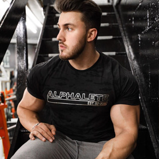 เสื้อแขนสั้น ALPHALETE #6 / เสื้อแขนสั้นผ้าคอตตอนยืด ผ้านิ่มใส่สบายไม่คันเวลาเหงื่อออก