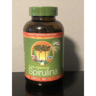 Exp.11/23 สูตรเข้มข้น 3000 mg แท้จากอเมริกา 360 เม็ด  Pure Hawaiian Spirulina 3000 mg สาหร่ายสไปรูลินา สาหร่ายเกลียวทอง