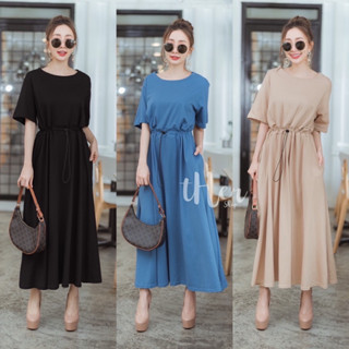 🌈🌿🌸🌺🌼🧡💙🤎🇰🇷 Cotton Pleat Maxi Dress