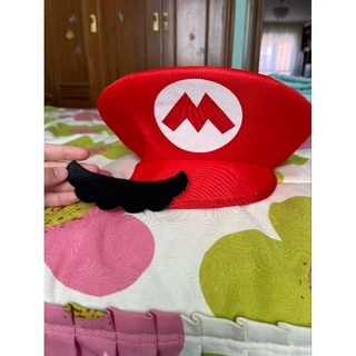 (🎉พร้อมส่ง🎉) หมวกมาริโอ้ หน้ากาก Mario +หนวด ปาร์ตี้ แฟนซี คอสเพลย์ สวยน่ารัก