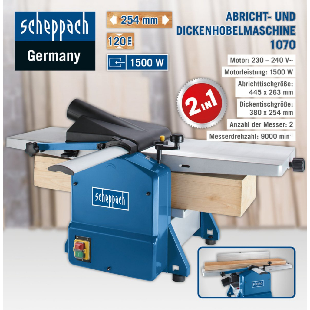 HMS1070 เครื่องไส - รีดไม้  2IN1 10 นิ้ว SCHEPPACH  สินค้าเเท้รับประกันจากผู้เเทนจำหน่าย