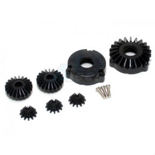 SCC1200RBK : GPM Racing Steel Rear Bevel Differential Gear – 7pcs Set Black for Tamiya CC01