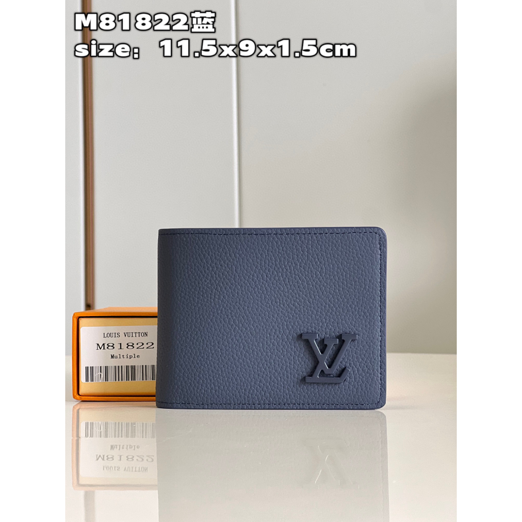 พรี​ ราคา3000 Lv Louis Vuitton Multiple M81822 หนังแท้ กระเป๋าสตางค์ กระเป๋าเงิน เหรียญ size11.5 x 9 x 1.5cm