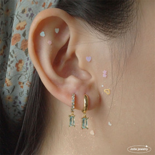 Jolie✨ | Earring hoop diamond ต่างหูห่วง ห่างหูเพชร