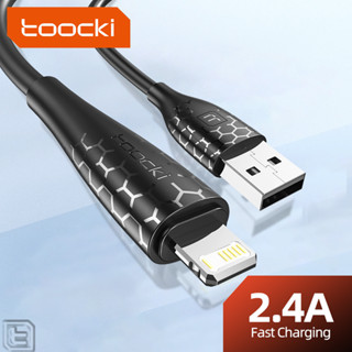 Toocki 2.4A USB to 10S สายชาร์จเร็ว USB to Lighting 480Mbps สายดาต้า สำหรับ 11 12 13 14 ป สายชาร์จ 0.25 ม