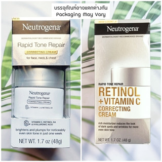 (Neutrogena®) Rapid Tone Repair Correcting Cream For Face, Neck &amp; Chest 48g นูโทรจีน่า ครีมบำรุงผิวหน้าและลำคอ