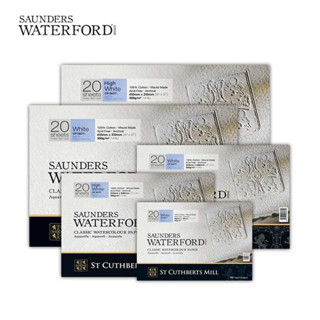 Saunders Waterford แบบบล็อค หนา 300 gsm. ผิวกึ่งหยาบ จำนวน 20 แผ่น