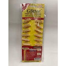 มีดโกนหนวด ระบบใบมีดคู่ Glittor แพ็ค 12 ชิ้น รุ่น Glittor