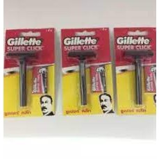 มีดโกนหนวดยิลเลตต์ ด้ามดำ  รุ่นซุปเปอร์คลิ๊ก (Gillette Super Click) 6 ชิ้น