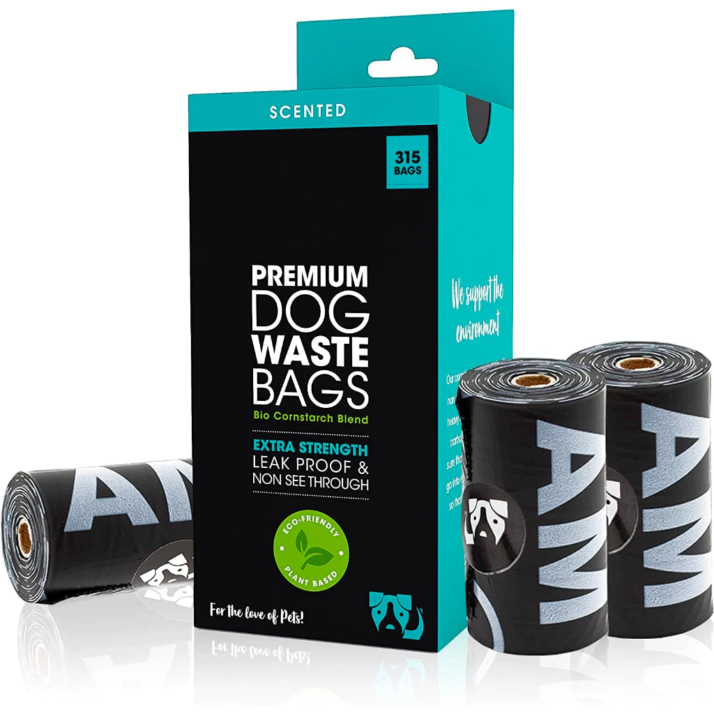 Set Packed-SmugPets Premium Biodegradable 315 Dog Poop Bags - Unscented & Leak Proof Waste Bags - 21 Rolls - Extra Large