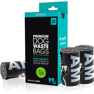Set Packed-SmugPets Premium Biodegradable 315 Dog Poop Bags - Unscented & Leak Proof Waste Bags - 21 Rolls - Extra Large