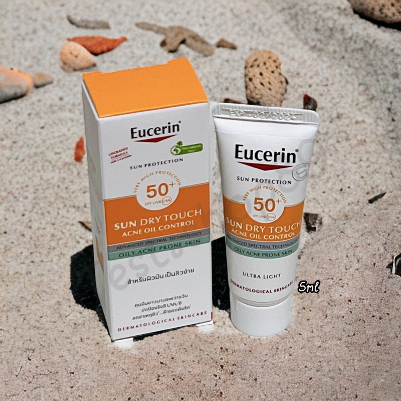 ราคาพิเศษ EUCERIN SUN DRY TOUCH Acne oil control SPF 50 (5 ml). ครีมกันแดด ยูเซอริน Exp30/4/25