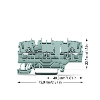 Wago 2- conductor Fuse Disconnect/Test Terminal Block 2.5mm2 Gray เทอมินอล บล็อค สีเทา [2002-1901]