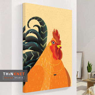 กรอบลอยผ้าเเคนวาสภาพ 12 นักษัตร: ระกา (ไก่) 12 Chinese Zodiac Signs: Rooster