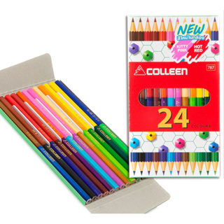 สีไม้ Colleen 2 หัว 12 แท่ง 24 สี กล่องกระดาษ