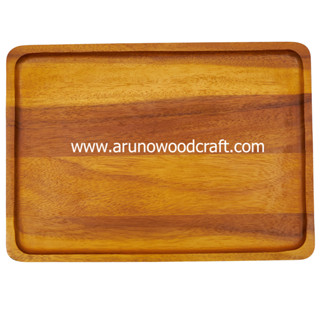 จานเหลี่ยมไม้จามจุรีผืนผ้า l Acacia Wood Square Plate